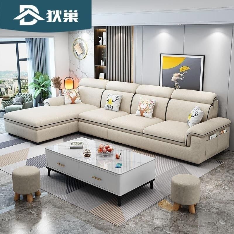 新款棉布艺沙发客厅小户型简约现代麻免洗科技布猫爪皮全实木沙发,住宅家具,布艺沙发,淘宝优惠券,粉丝福利购,淘宝优惠卷