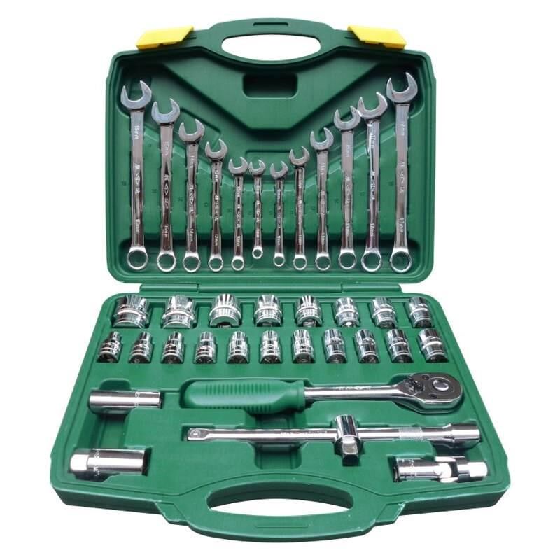 工具 37件套筒工具套s装 汽修机修6角型套筒扳手组合工具箱