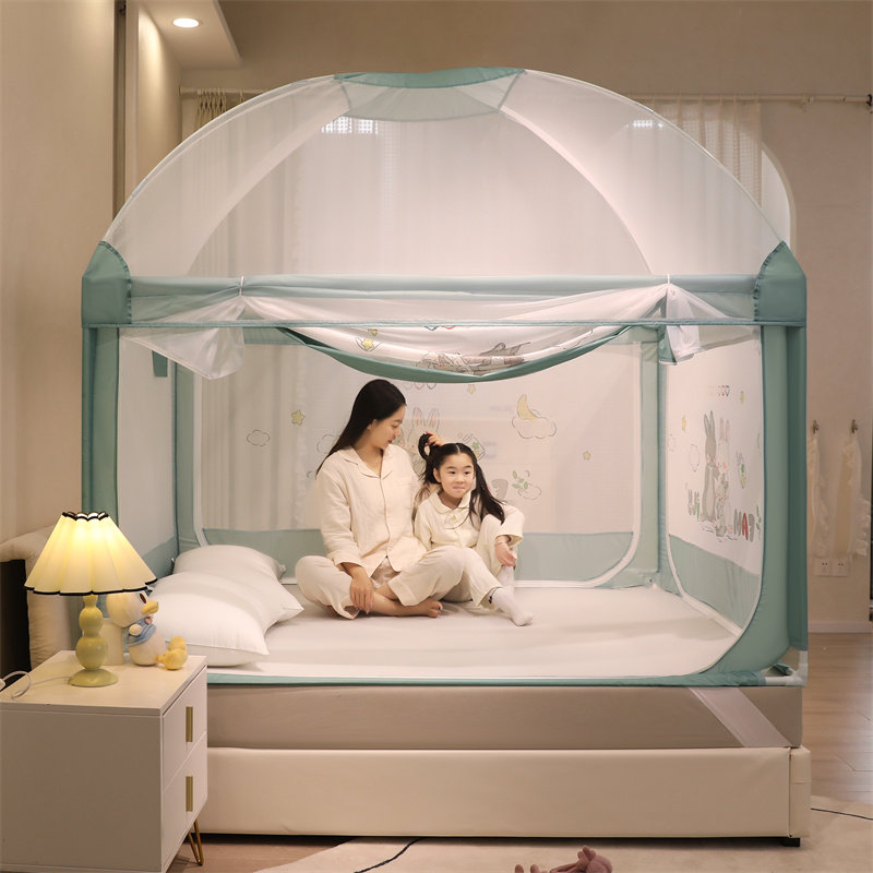 新款宝宝婴儿防摔防护栏床围栏蚊帐一体式两用家用卧室蒙古包儿童