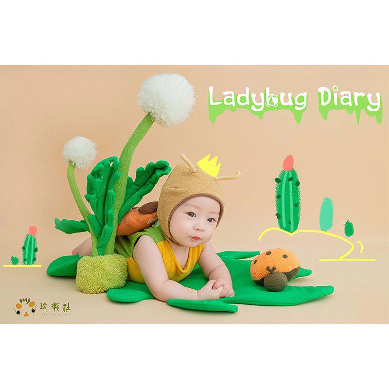 儿童摄影服装百日婴儿宝宝小瓢虫主题影楼拍照艺术照百天照周岁照