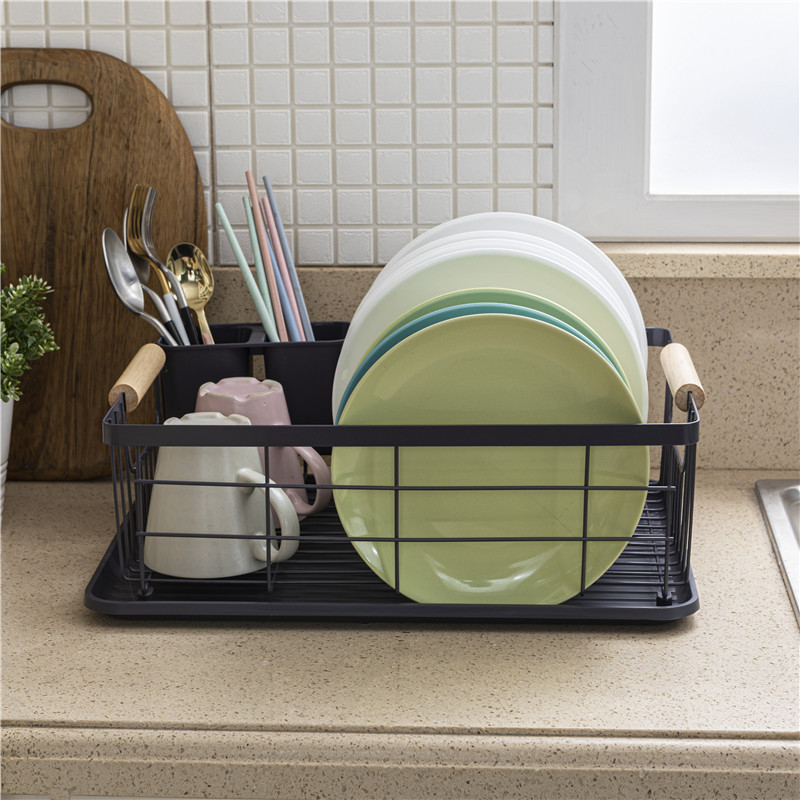 ins厨房置物架碗碟架沥水架滤水筷子收纳盒碗筷木柄收纳架整理架