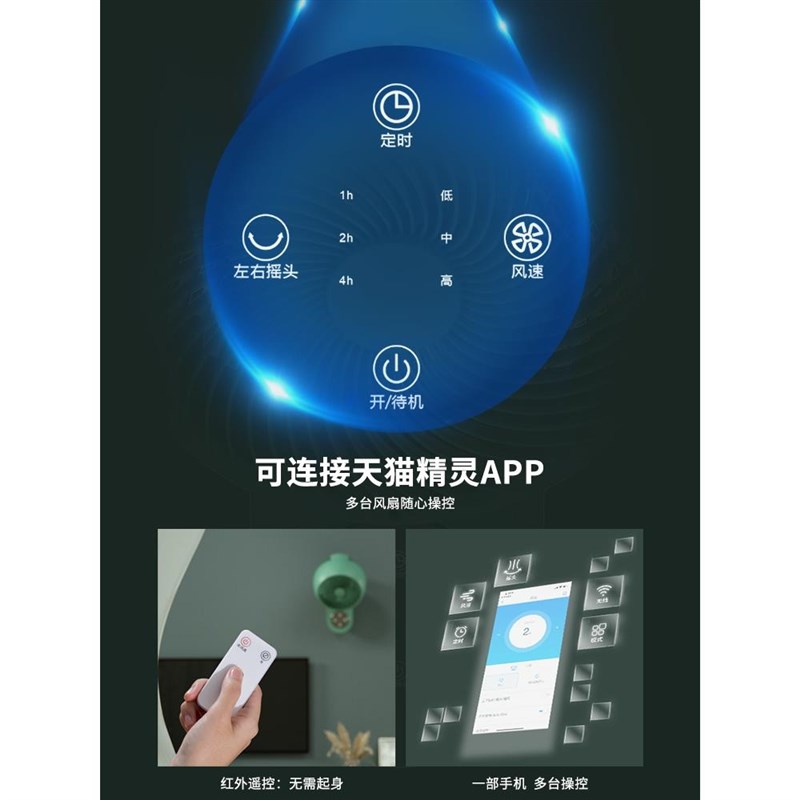 空气循环扇壁扇壁挂式家用电风扇挂墙壁免打孔厨房风扇挂壁式电扇
