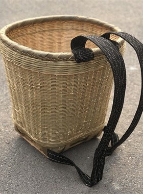 布背带四川竹编背篓竹背篓手工竹编家用背篼买菜竹筐成人背筐摘果