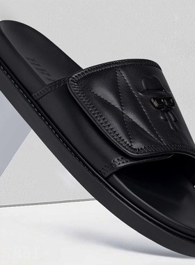 拖鞋男2024夏季透气新款潮流百搭黑色防臭防滑一字拖沙滩凉鞋子男