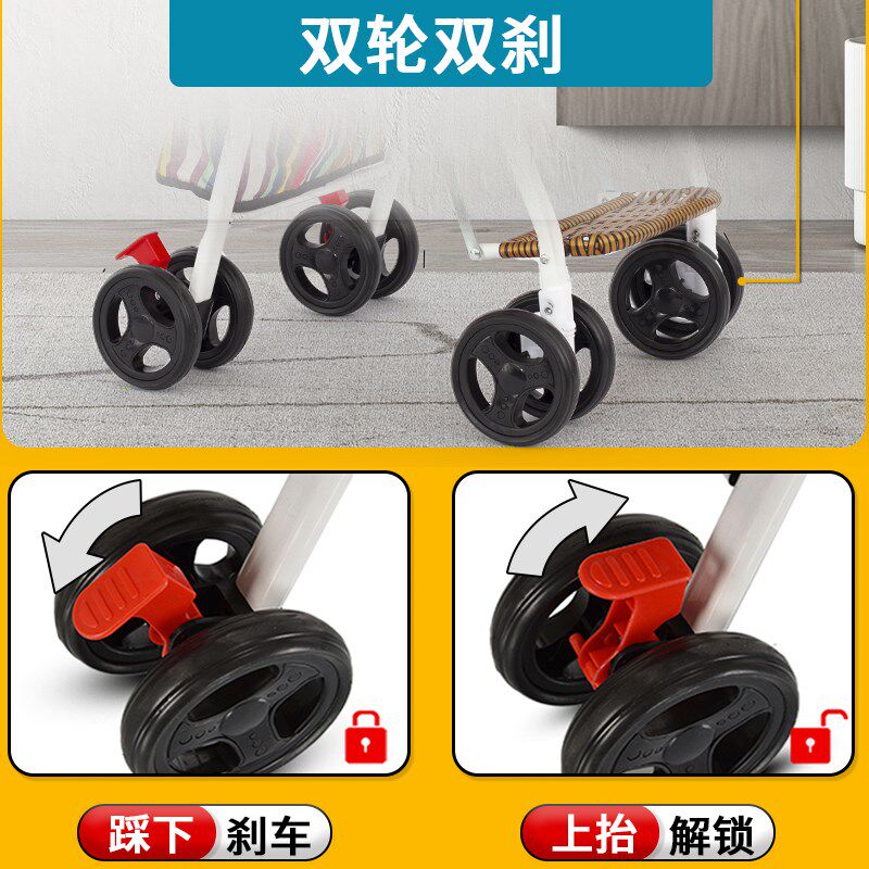 婴儿推车宝宝仿藤编轻便藤椅折叠便携可躺夏季竹藤编小儿手推藤车