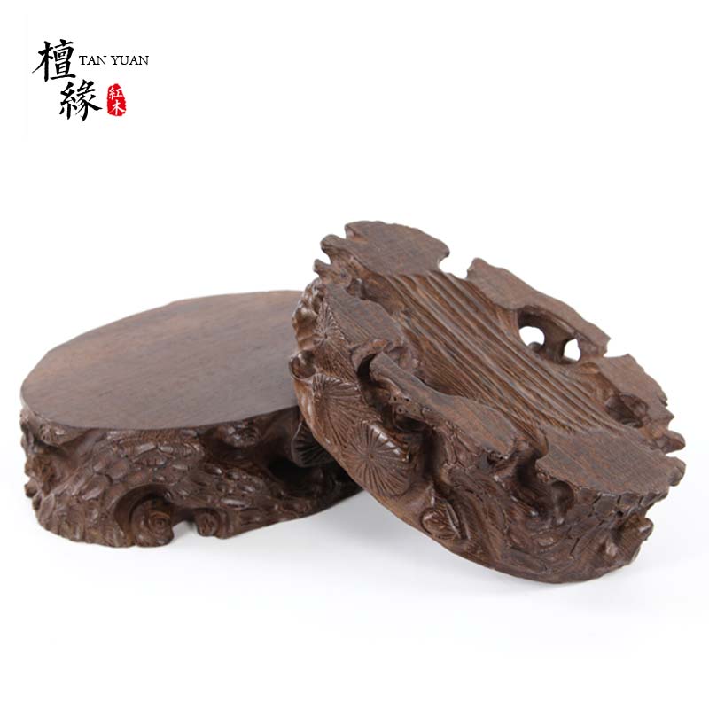 红木质根雕底座套装奇石底座圆形蛋形底座木托