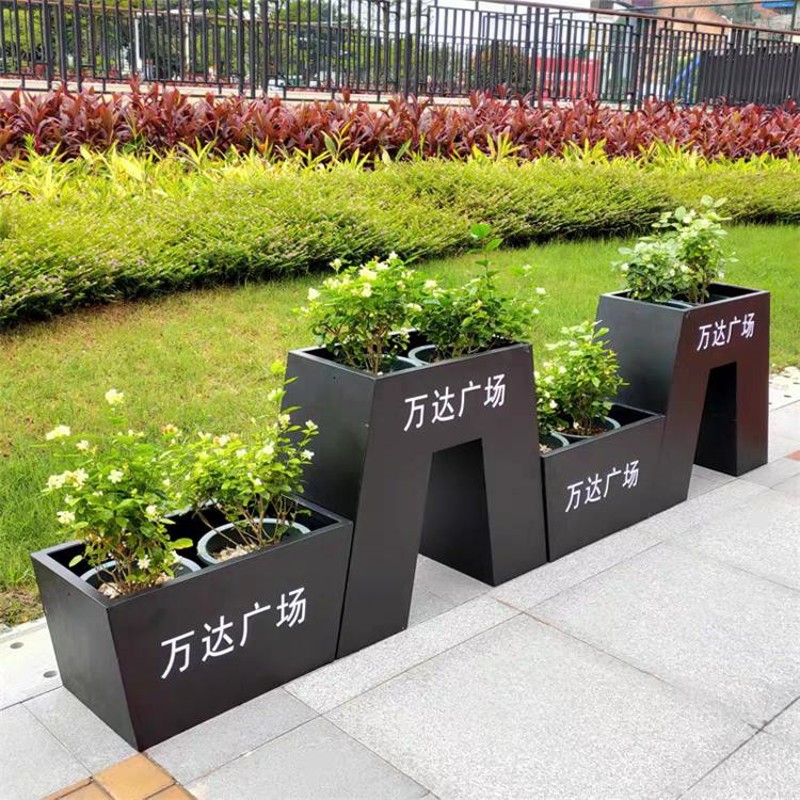 苏州不锈钢花箱铝合金q花盆市政花箱护栏PVC发泡板花箱铁艺花箱