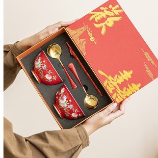 国潮寿碗九桃五福定制老人寿宴礼品长辈生日答谢回礼送长辈寿辰礼