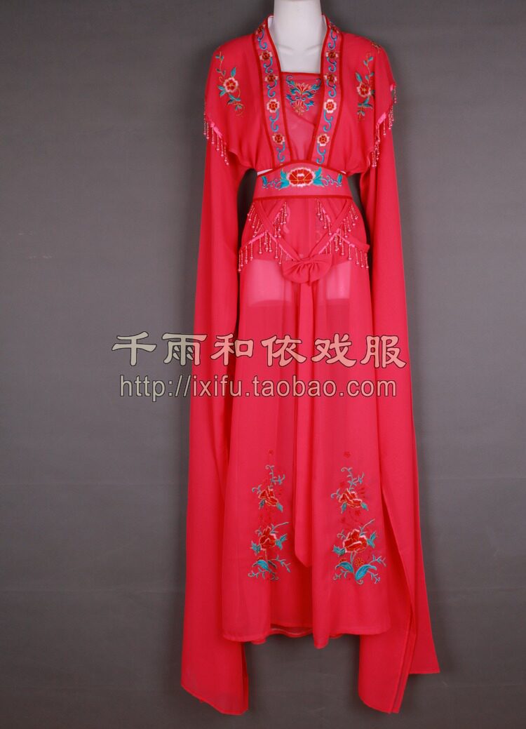 花旦服装小姐小旦衣戏曲服装黄梅戏服七仙女越剧古装258枚红色