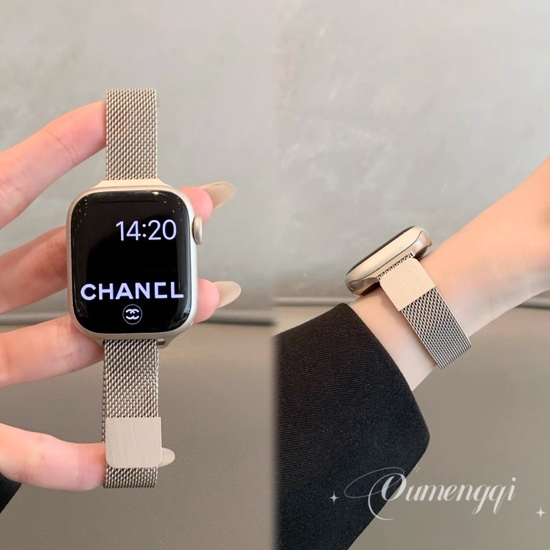 适用iwatch细款米兰渐变金属钢带