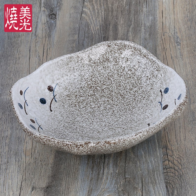 美光烧仿石头陶瓷异形大汤碗盆 火锅料理个性餐具 海鲜刺身碗盘