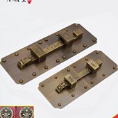 中式 木门大门锁 纯铜门栓插销铜门锁庭院古铜门锁插栓挂锁加厚老式