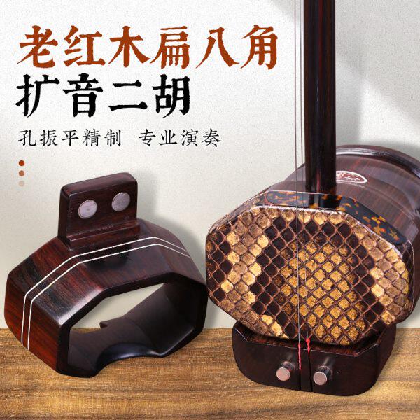 老红木扁八角二胡明清旧料二胡磁吸扩音二胡孔振平新式胡琴乐器