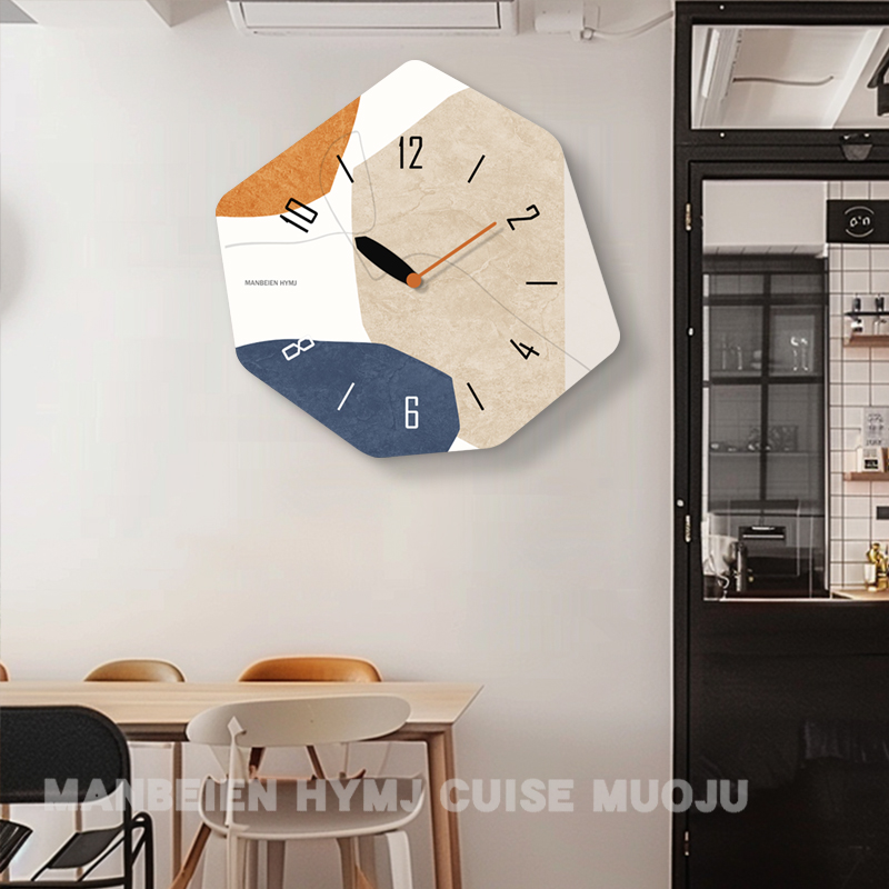 艺术静音挂钟客厅202r4新款餐桌大气创意钟表家用现代简约时钟挂