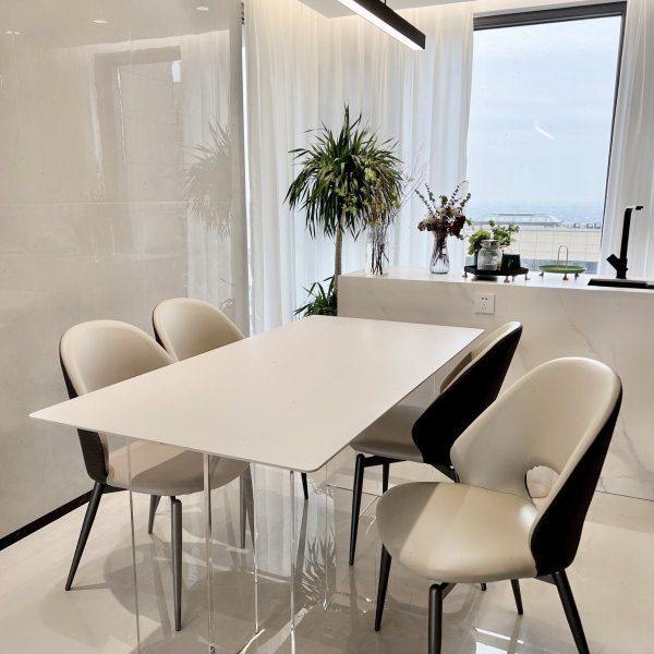 亚克力悬浮岩板餐桌椅组合小户型长方形简约现代家用吃饭桌子一套,住宅家具,岩板餐桌,淘宝优惠券,粉丝福利购,淘宝优惠卷