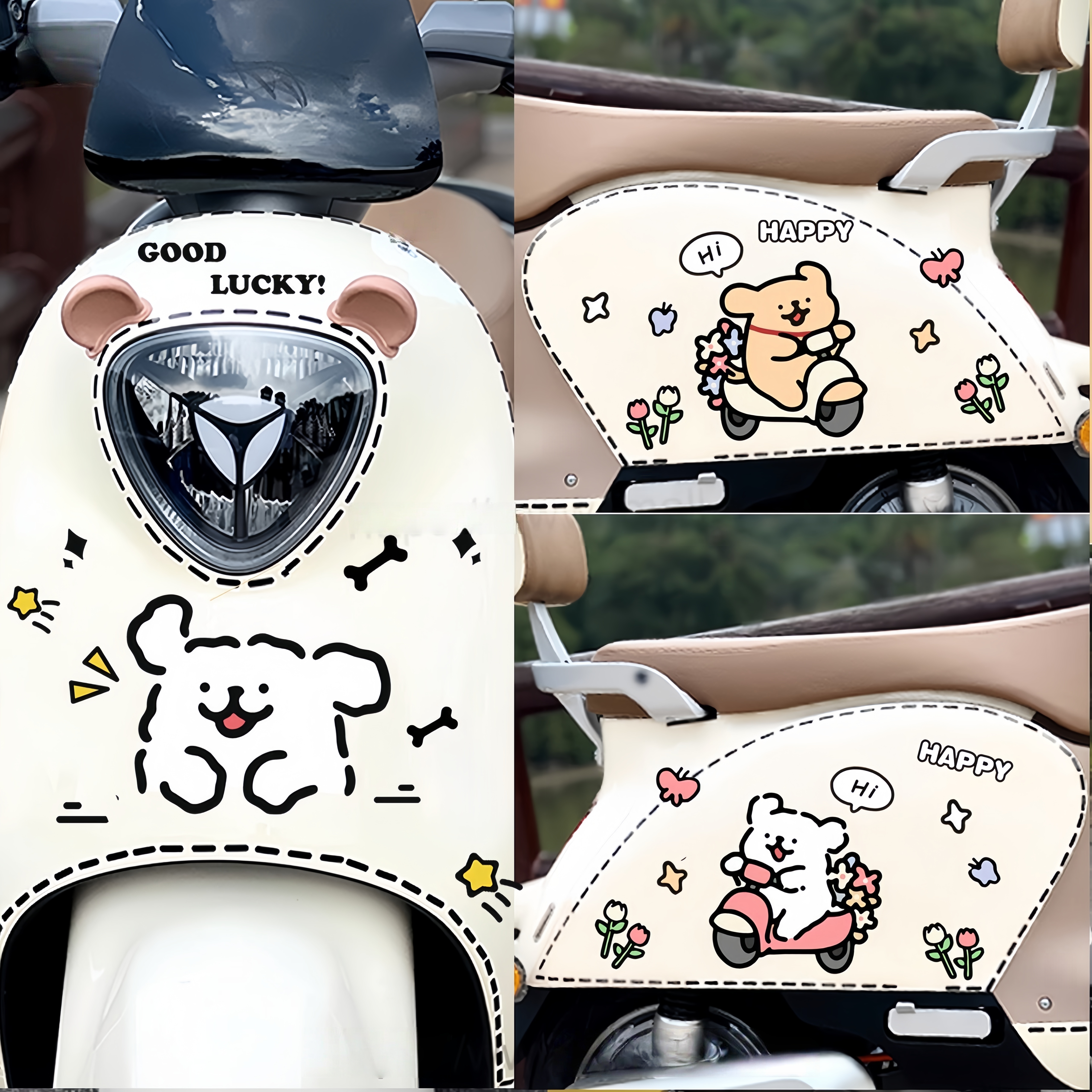 电动车上的贴纸真的太好玩了！