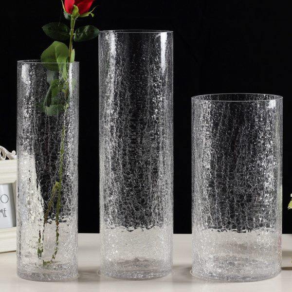 简约创意直筒裂纹玻璃花瓶水培插花圆柱形碎花纹大号富贵竹瓶餐桌,鲜花速递/花卉仿真/绿植园艺,花瓶,淘宝优惠券,粉丝福利购,淘宝优惠卷