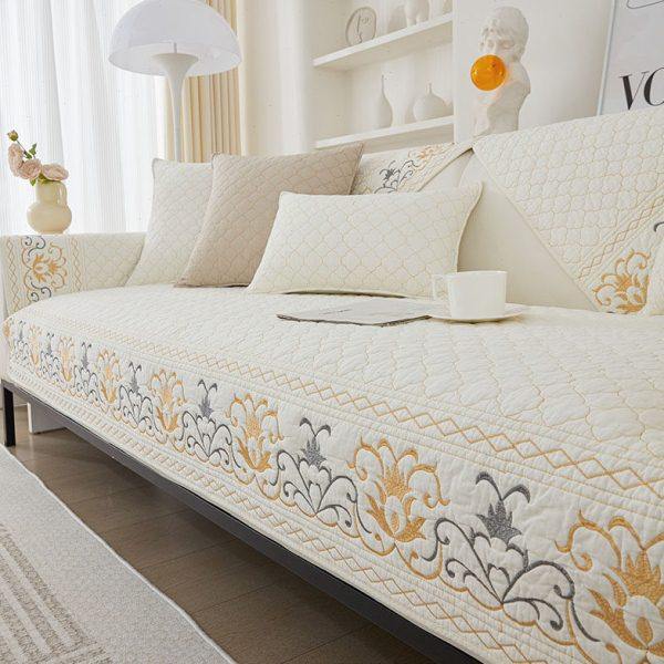 现代简约沙发垫防滑四季款高档皮沙发套罩白色绣花沙发巾纯色垫子,居家布艺,沙发垫,淘宝优惠券,粉丝福利购,淘宝优惠卷