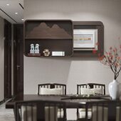 新中式 饰配电箱置物架总开关收纳架 电表遮挡箱实木多功能墙面装