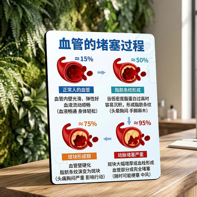 血管堵塞过程科普美容院店内展示桌面摆件