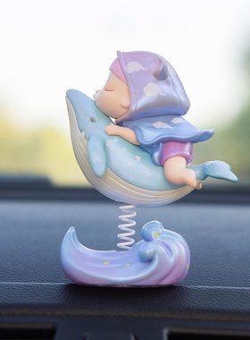白夜童话摇头晃脑精灵摆件装饰汽车闺蜜公仔可爱情人节好礼物女生