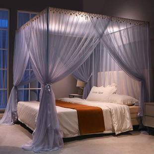 蚊帐家用卧室222新款 高级支架公风加厚加密.m床落地纱帐家用