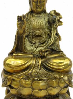 纯铜大势至菩萨神像阿弥陀佛生肖属马守护神信众供奉家居饰品