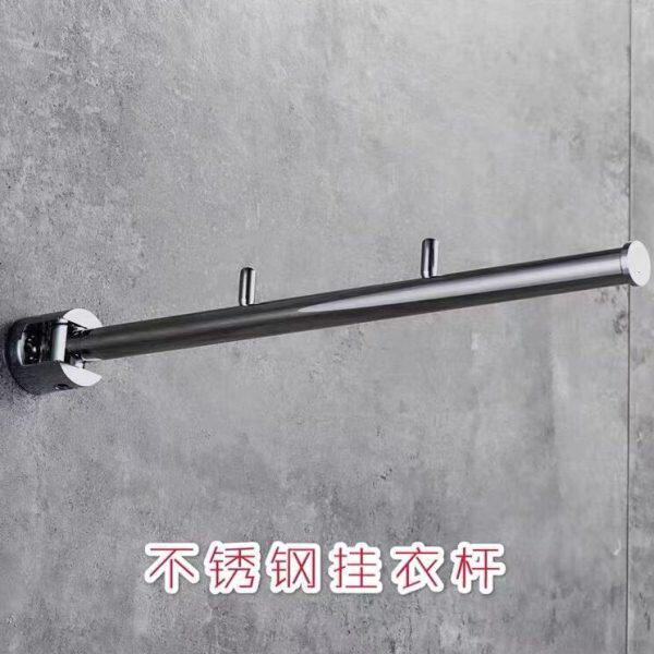 不锈钢摆动挂衣杆如家汉庭浴室晾衣杆酒店公寓淋浴间挂衣摇摆杆