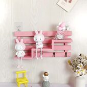 装 免打孔墙上装 饰架创意实木壁挂式 饰隔板客厅卧室墙面饰品置物架