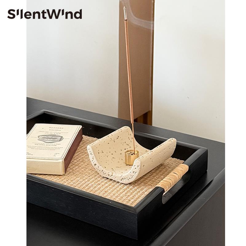 SilentWind寂风简约风水泥石线 线香插侘寂风高级感小众香插香盘