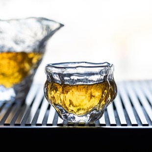 功夫茶具主人杯品茗杯单个泡茶杯子茶杯 水晶玻璃茶杯家用日式