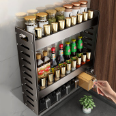 厨房调料置物架家用壁挂式 免打孔多功能调味品架子油盐酱醋收纳盒