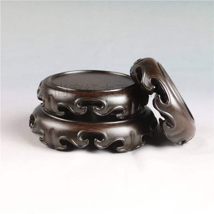 非洲实木底座茶壶盆景摆件花瓶玉器奇石佛像古玩实木整木雕刻