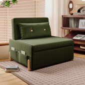 灯芯绒沙发床奶油风小户型客厅可折叠单人伸缩两用可储物2024新款