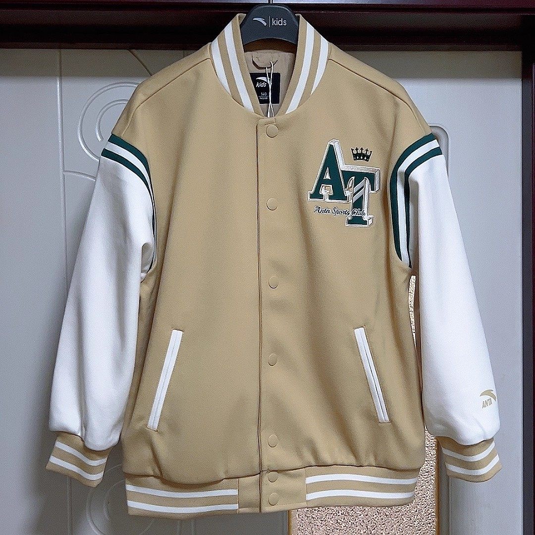ANTA安踏儿童2025年秋季仿呢子针织棒球服外套352447701