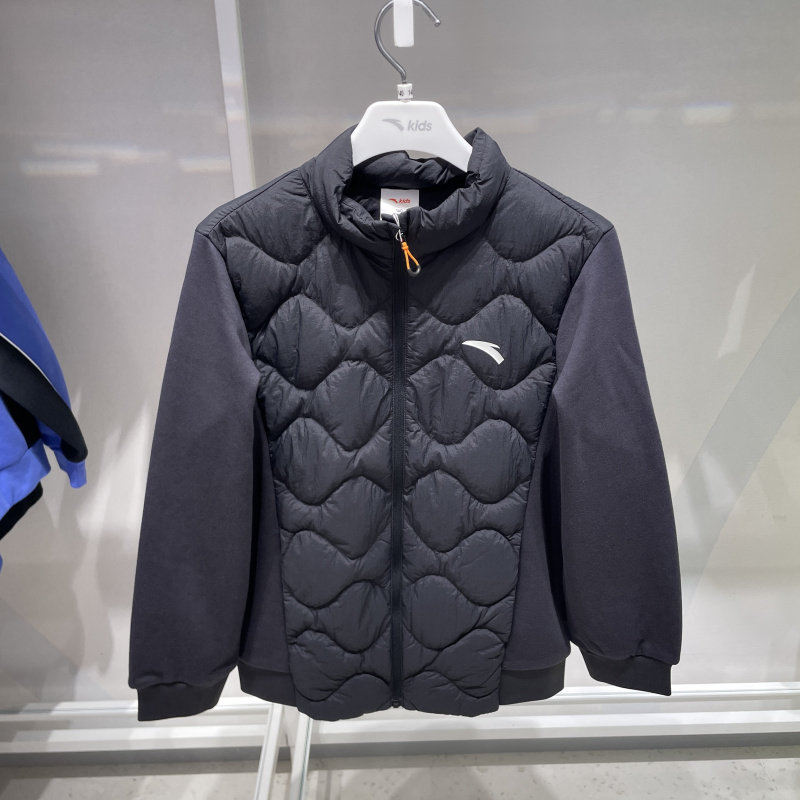 安踏男童外套25冬季新款男大童简约百搭加绒轻薄羽绒服 352546906