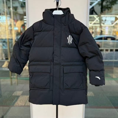 安踏男童2025冬季352611909男大童欧文宽松防风保暖中长款羽绒服