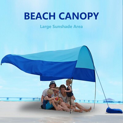 巨大!欧美单!户外休闲海边防晒遮阳天幕210T尼龙布亮色单杆沙滩