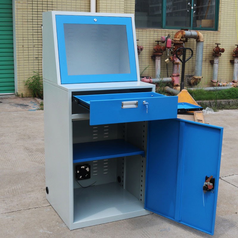 PC工业电脑机柜车间机箱控制柜防尘防盗可移动Q组合机床钢制电脑