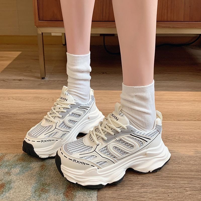 2025新款厚底增高透气老爹鞋