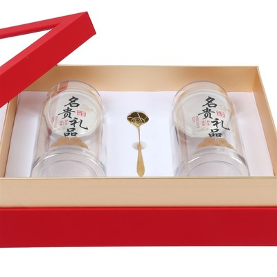 新款双瓶西洋f参包装盒元贝石斛礼品盒三七粉四宝粉礼盒通用空盒
