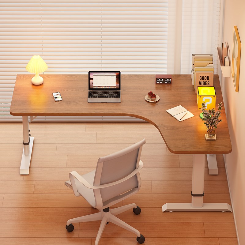 L型转角书桌家用卧室台式电脑桌子办公桌可升降拐角洞洞板学习桌