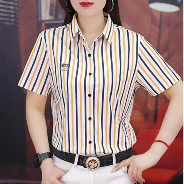 美乐轻奢服饰Amphelisia2026年新款夏季韩版条纹修身男士短袖衬衫