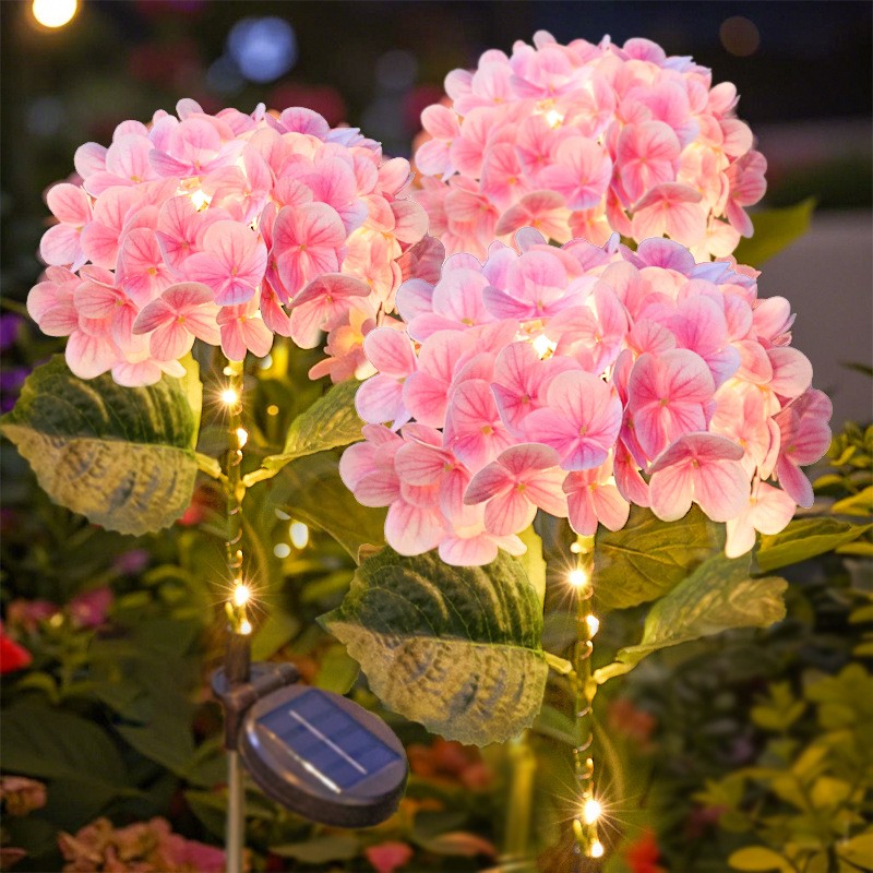 太阳能LED绣球花地插草坪灯