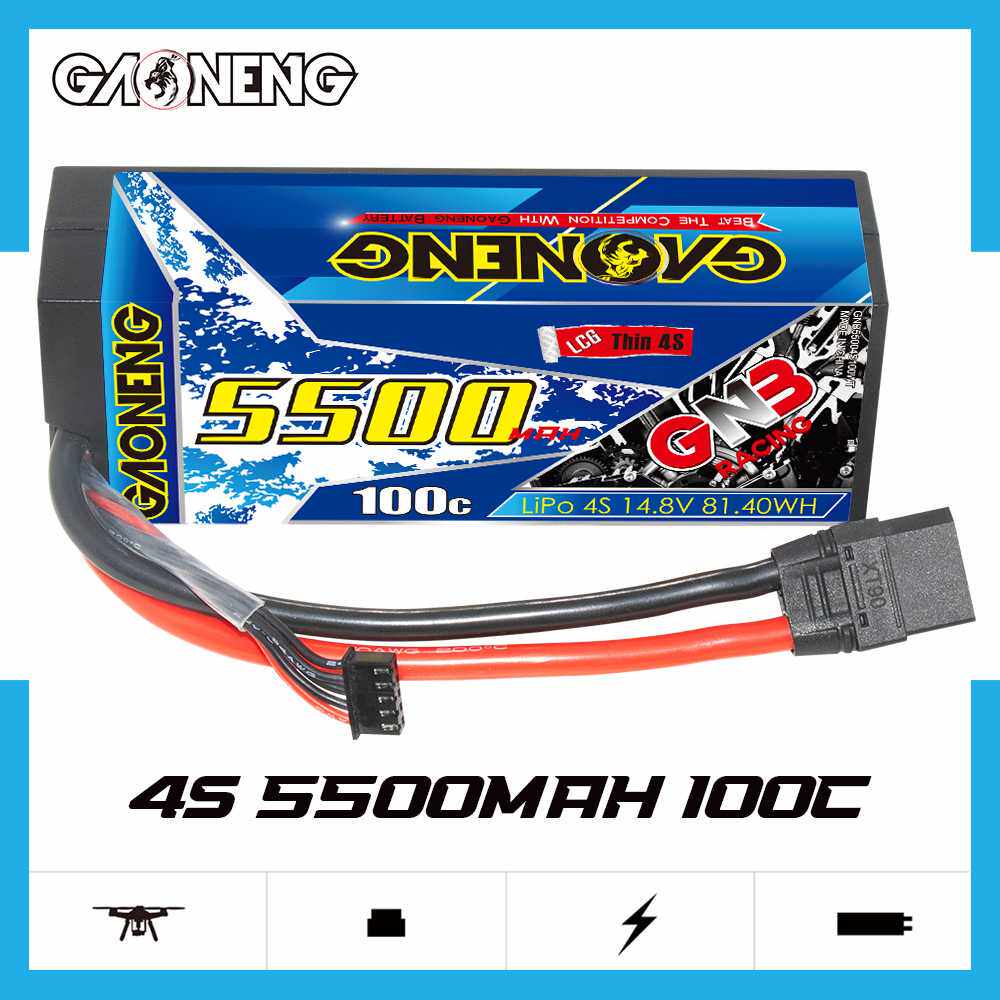 GNB高能5500mAh 4S 14.8V 100C适配1/8遥控赛车RC硬壳锂电池LCG