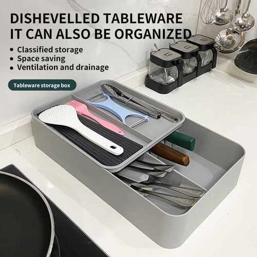 Kitchen tableware storage drawer knife and fork storage box