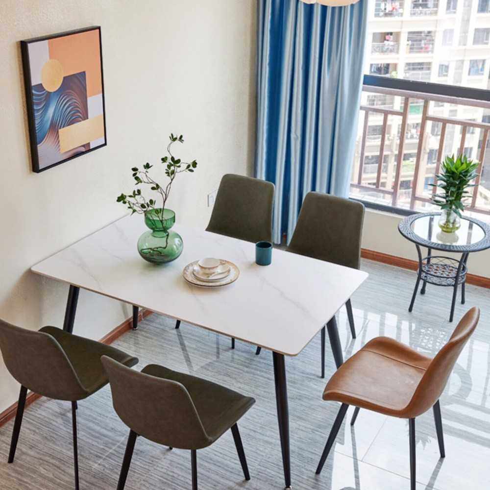 现代简约岩板餐桌家用小户型长方形北欧网红铁艺餐桌椅组合,住宅家具,岩板餐桌,淘宝优惠券,粉丝福利购,淘宝优惠卷