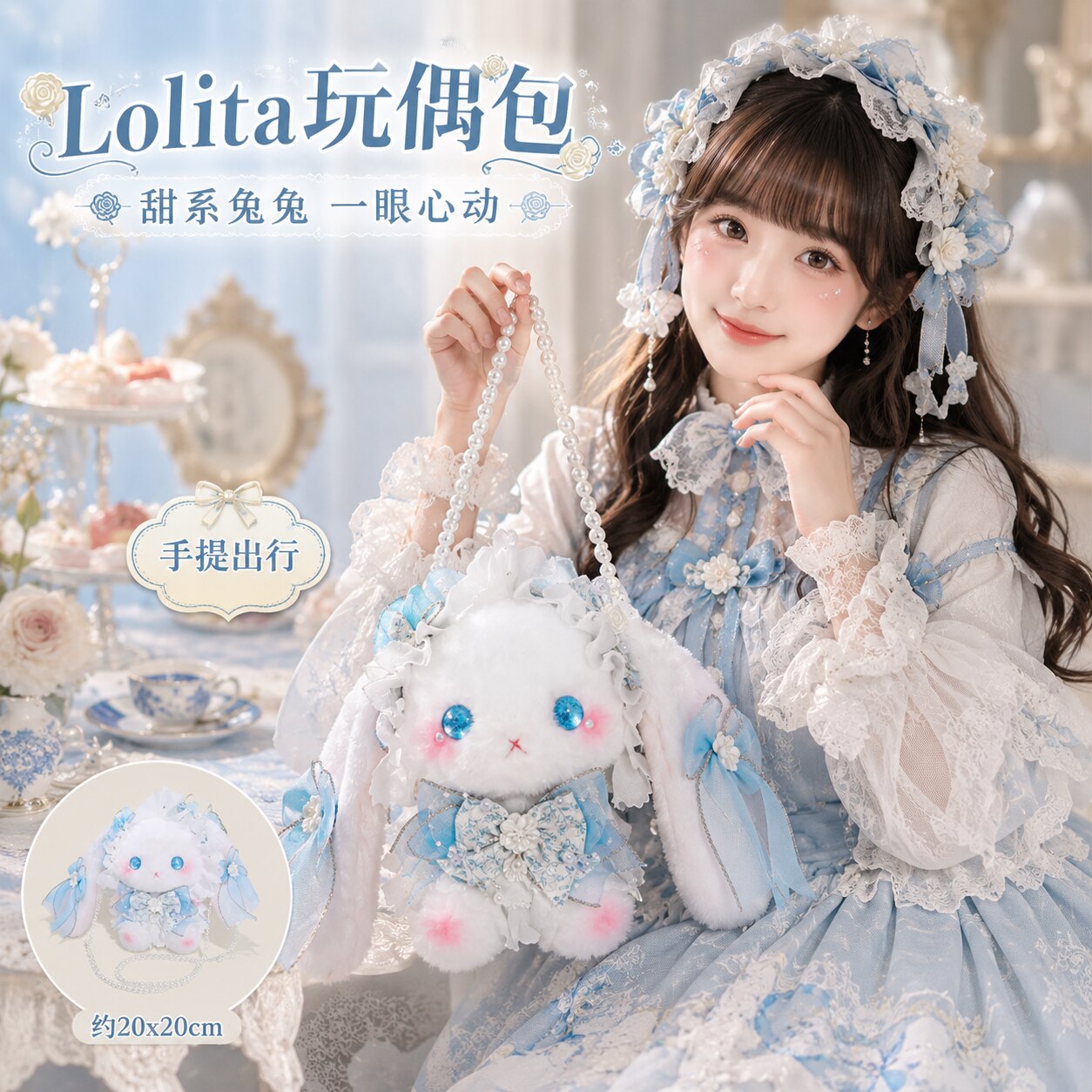 lolita洛丽塔垂耳兔【公仔/包包图片