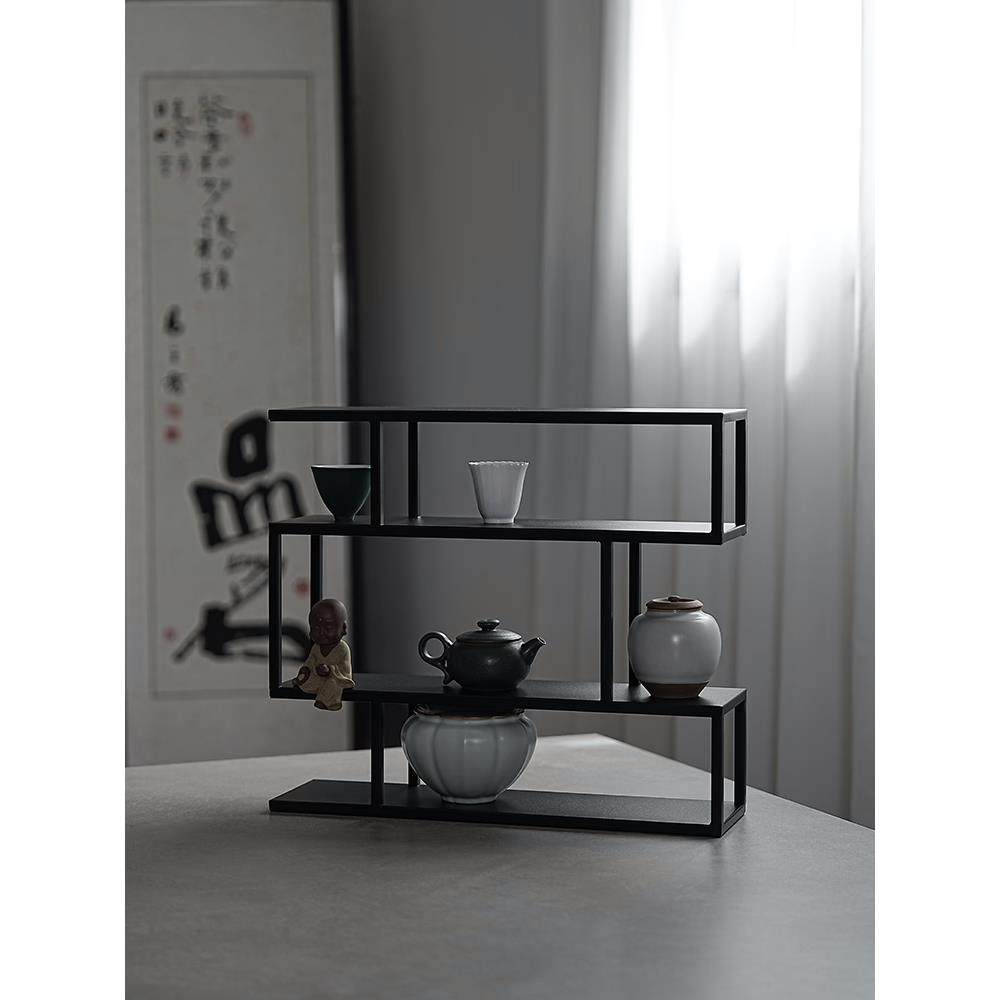 定制铁艺茶棚架放茶杯架置物架家用功夫茶具收纳架多层桌面博展示