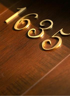 斯堪的纳维亚覆古黄铜房子号码酒店房间号码数字房子铜房子号码装